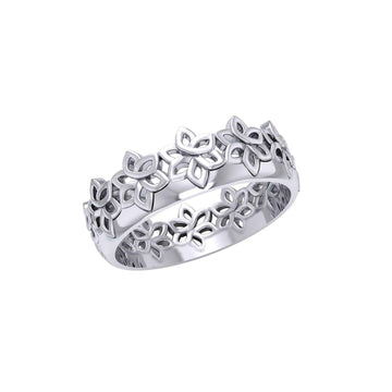 Celtic Floral Silver Band Ring TRI1339 - Jewelry